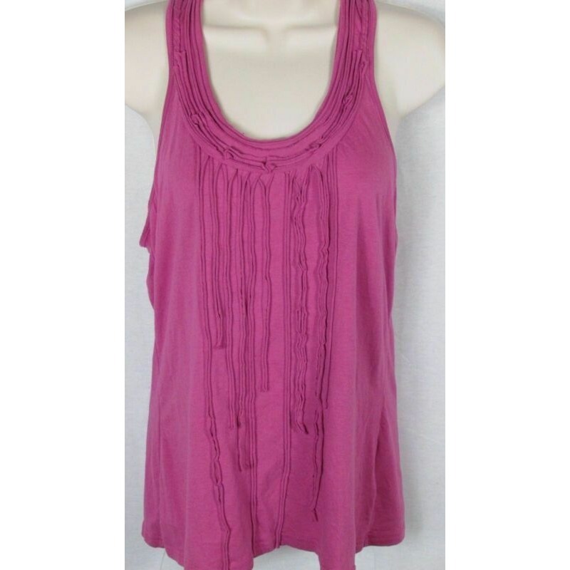 Lauren Conrad Medium Tank Top Blouse Sleeveless Front Ribs Racer Back Pink Women